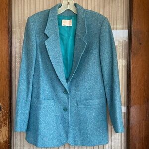 vtg PENDLETON Blue Tweed Wool  Blazer